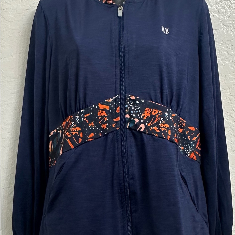 EleVen by Venus Williams Navy and Orange Teddy Jacket